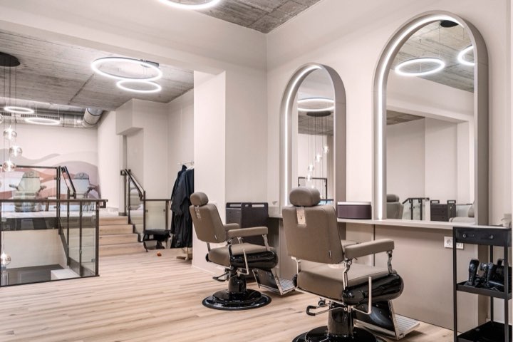 INIZIO styling stations with warm light