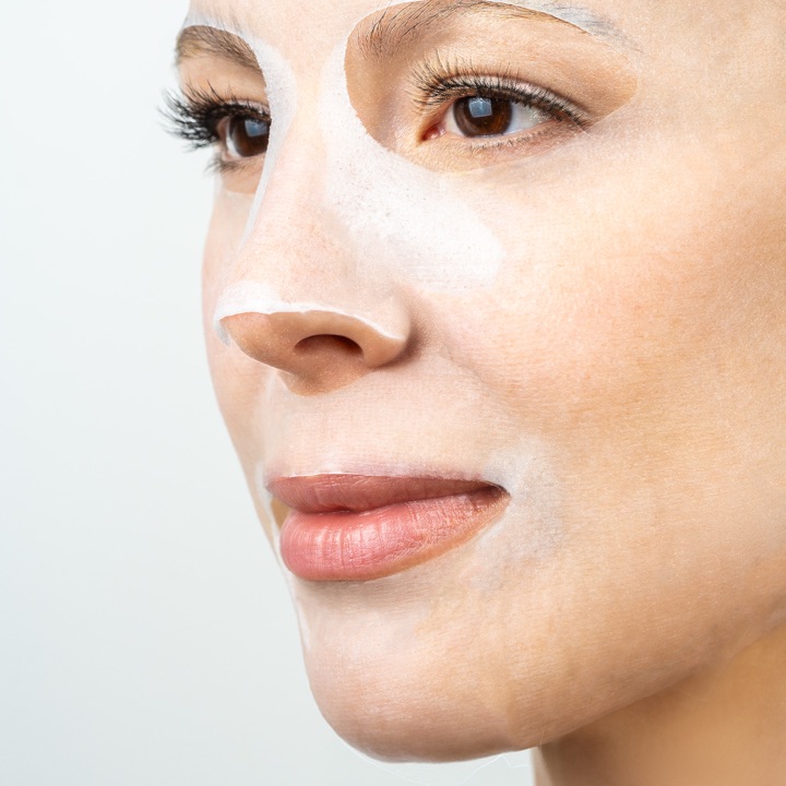 Swissline collagen mask during a facial treatment
